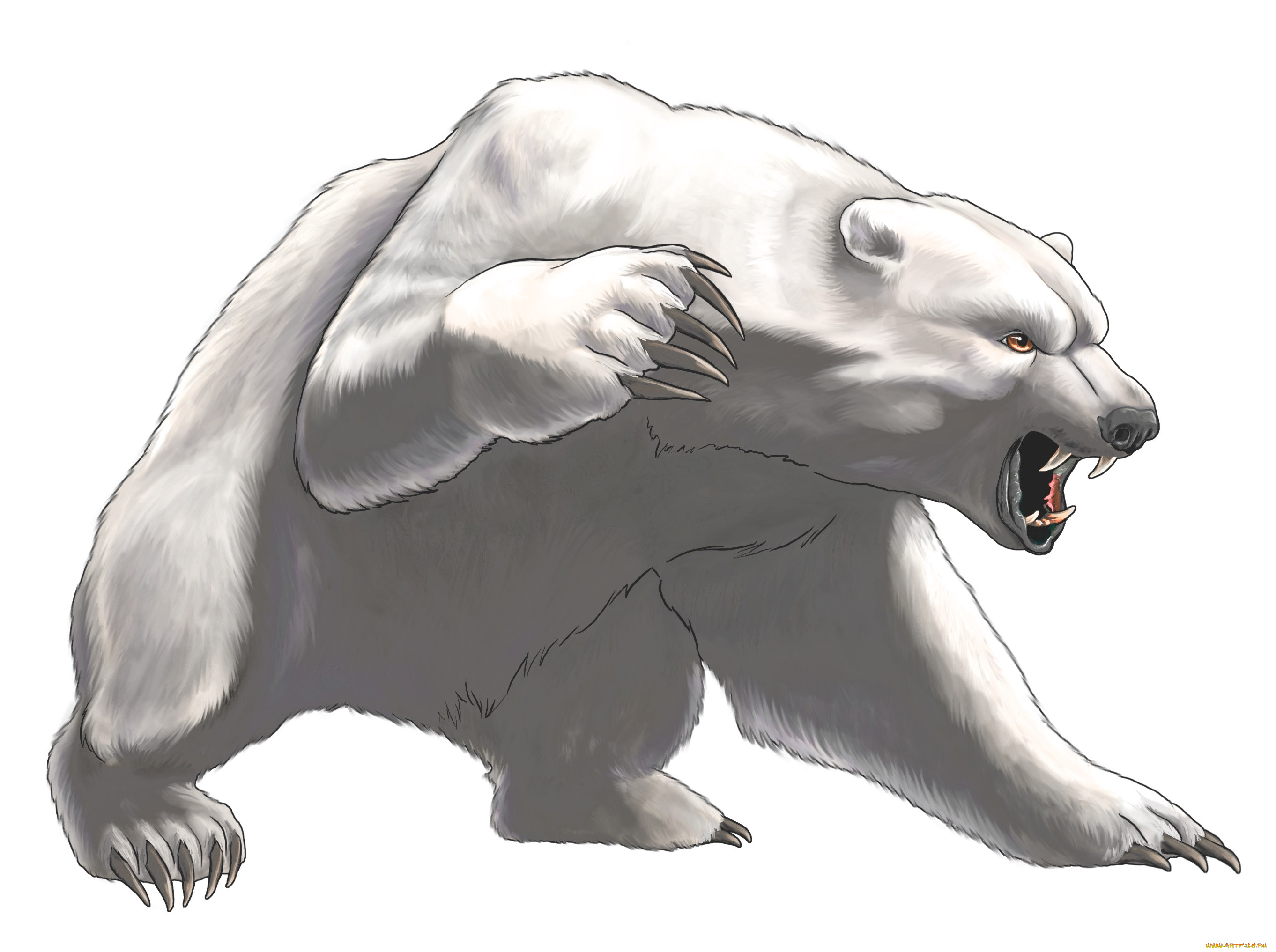 Белый медведь арт рисунок